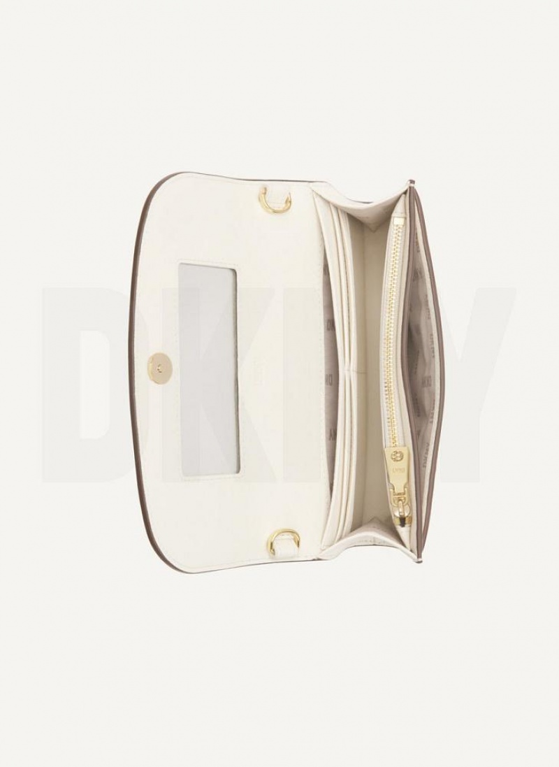 White / Gold Women's DKNY Sidney On A Chain Wallets | Australia-D0104
