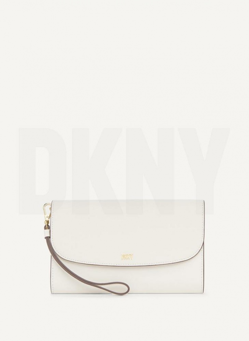 White / Gold Women\'s DKNY Sidney On A Chain Wallets | Australia-D0104