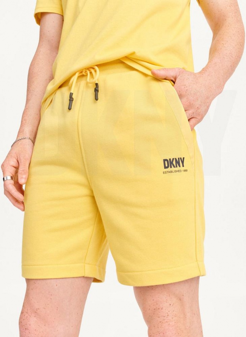 Yellow Men\'s DKNY French Terry Shorts | Australia-D1330