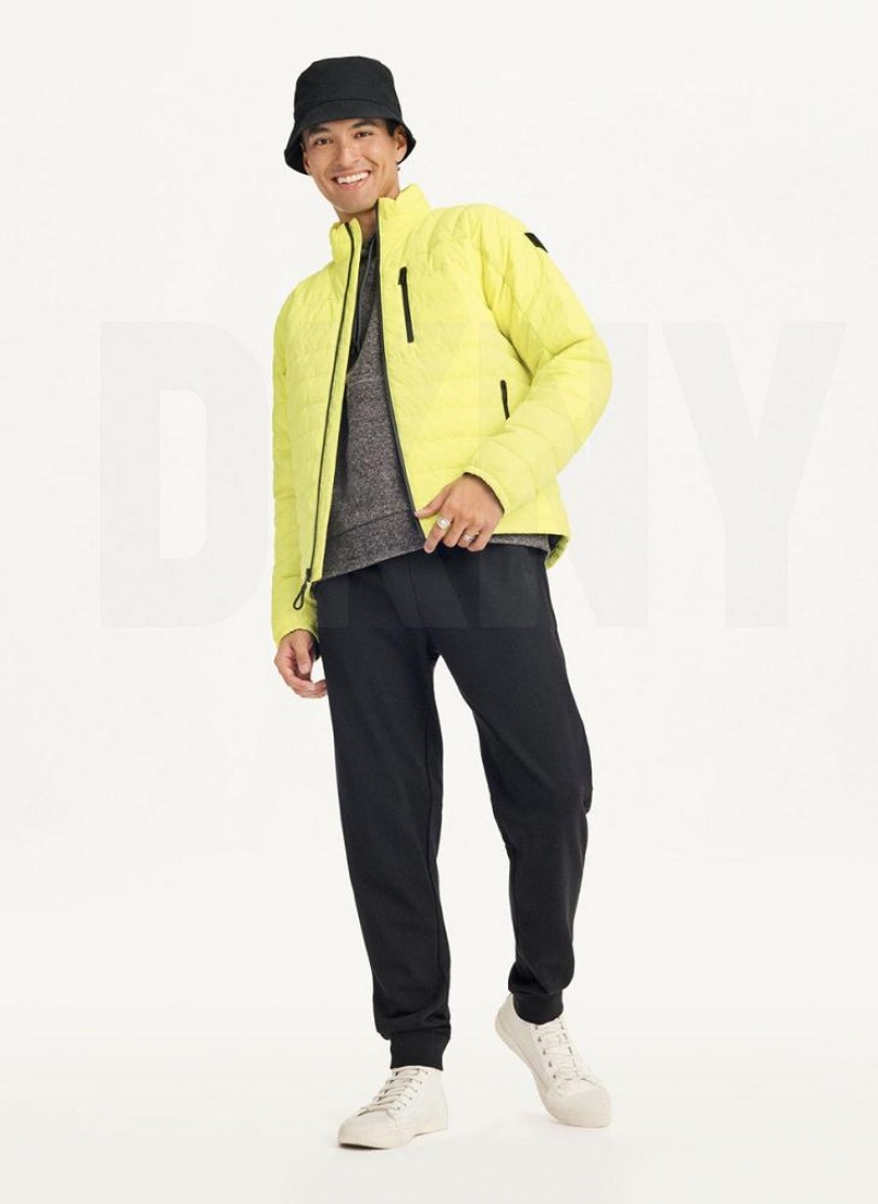 Yellow Men's DKNY Packable Puffer Jacket | Australia-D1300