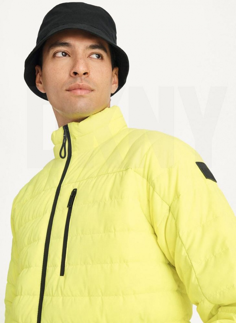 Yellow Men's DKNY Packable Puffer Jacket | Australia-D1300