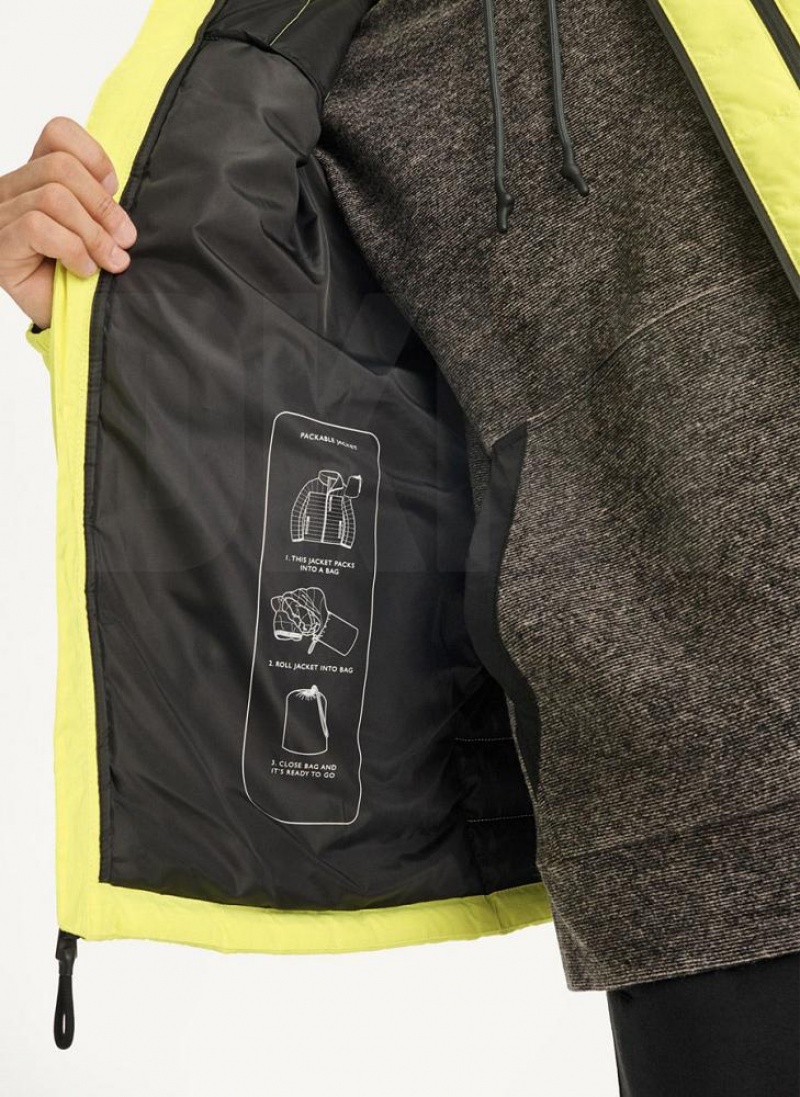 Yellow Men's DKNY Packable Puffer Jacket | Australia-D1300