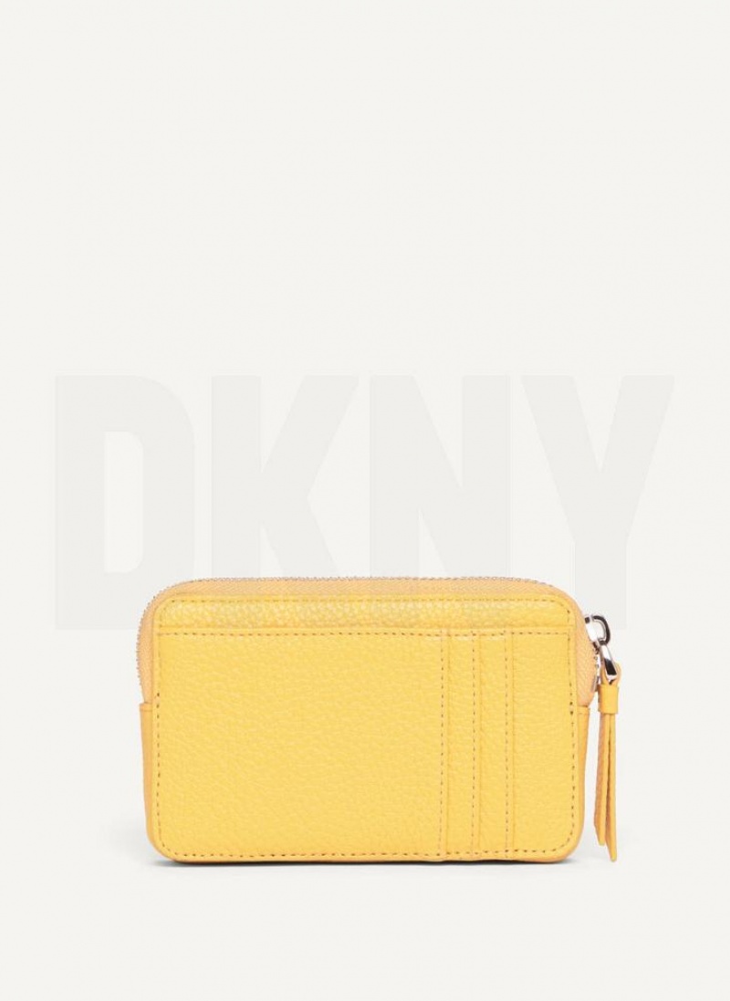 Yellow Women's DKNY Keyfob Cardcase Raised Logo Wallets | Australia-D0304