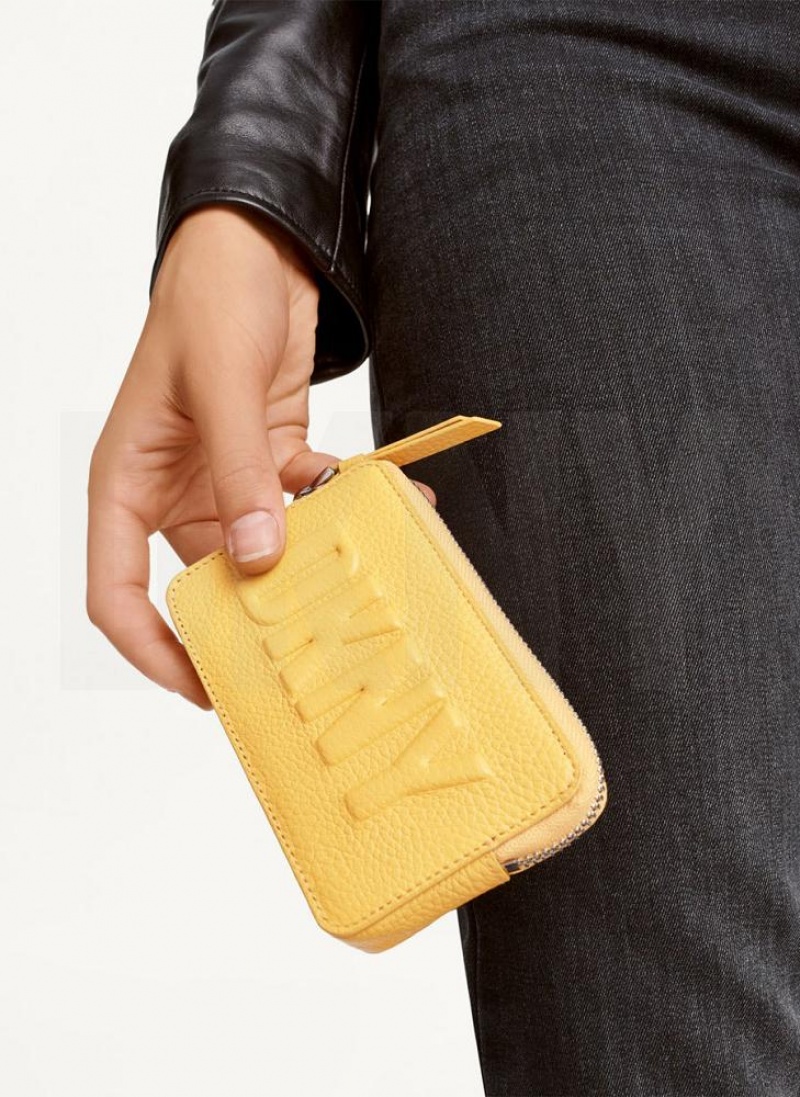Yellow Women's DKNY Keyfob Cardcase Raised Logo Wallets | Australia-D0304