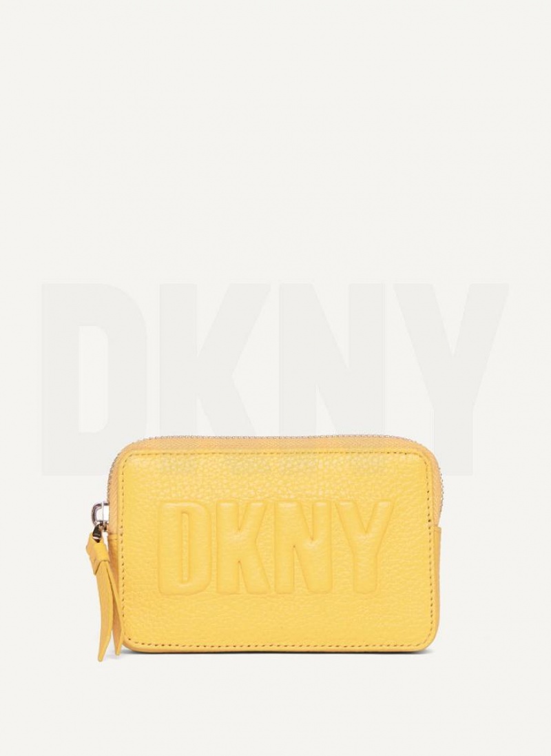 Yellow Women\'s DKNY Keyfob Cardcase Raised Logo Wallets | Australia-D0304