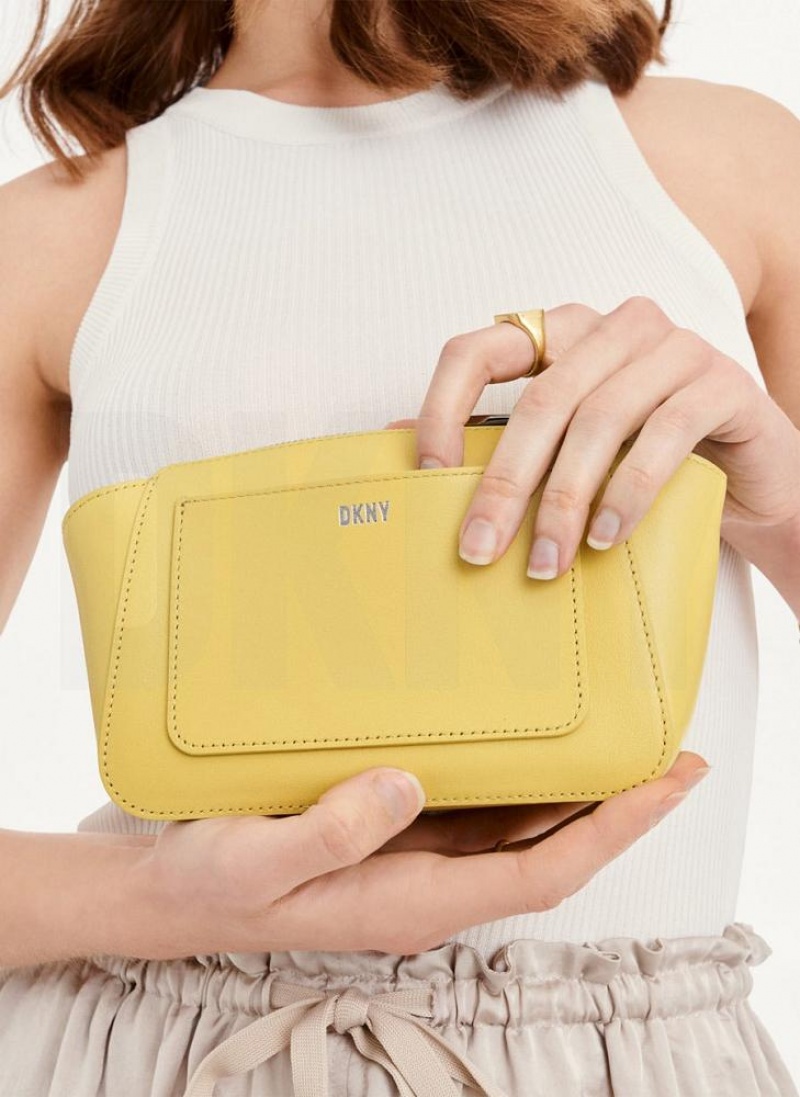 Yellow Women's DKNY Mini Dome Crossbody Bags | Australia-D0120