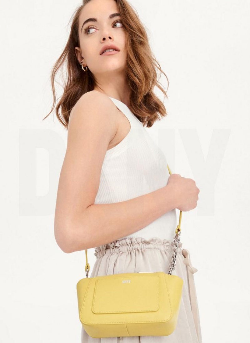 Yellow Women's DKNY Mini Dome Crossbody Bags | Australia-D0120