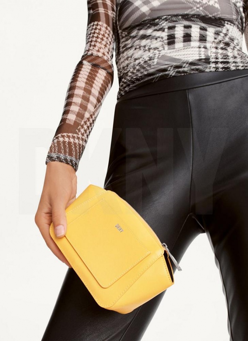 Yellow Women's DKNY Mini Dome Crossbody Bags | Australia-D1022