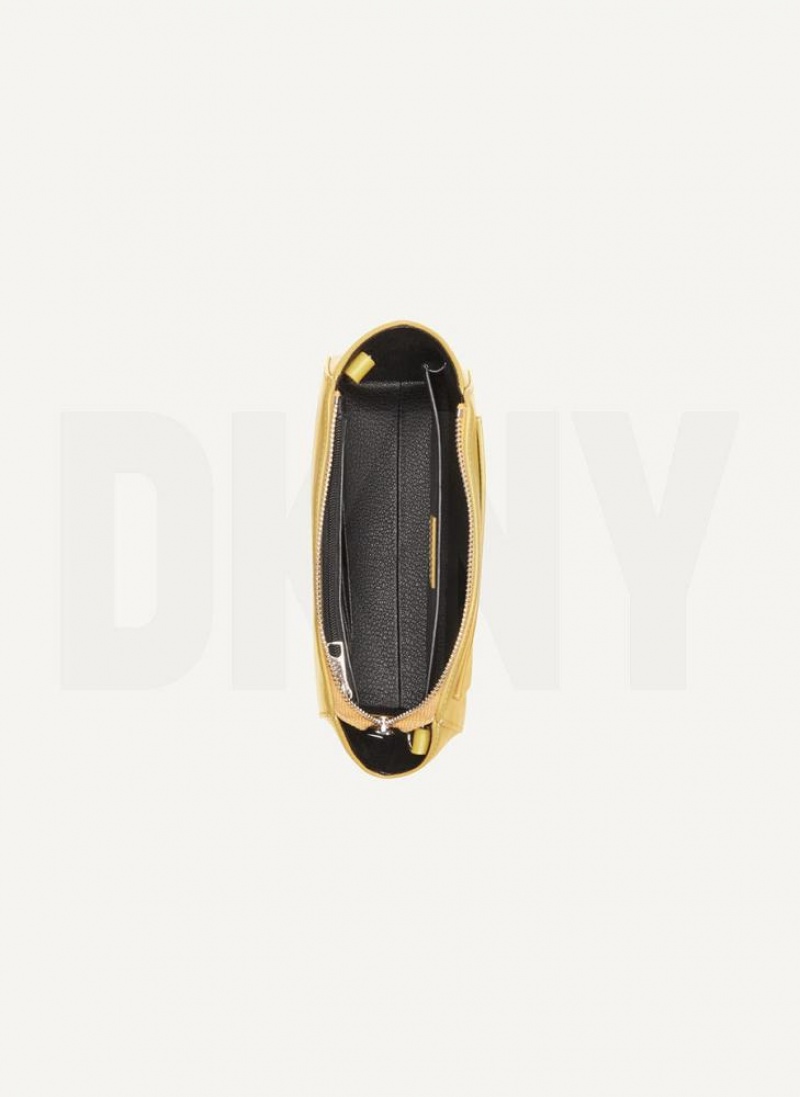 Yellow Women's DKNY Mini Dome Crossbody Bags | Australia-D1022
