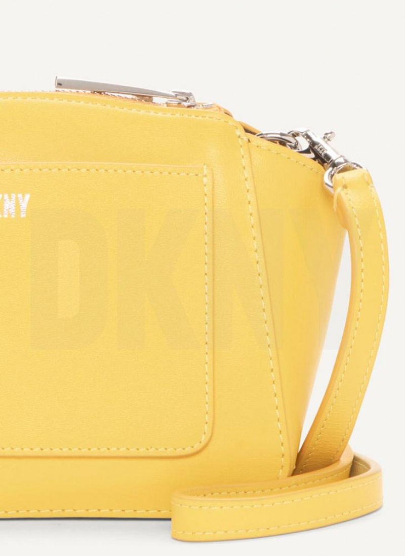 Yellow Women's DKNY Mini Dome Crossbody Bags | Australia-D1022