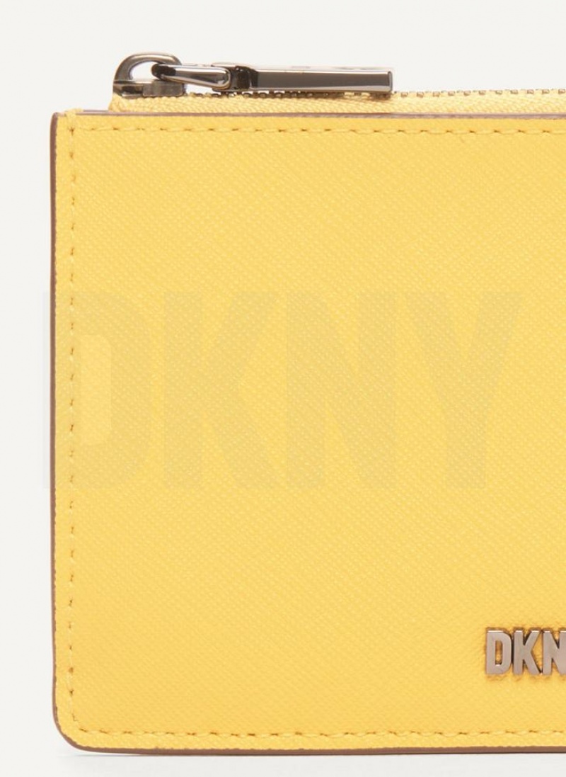 Yellow Women's DKNY Sidney Key Card Case Wallets | Australia-D1504