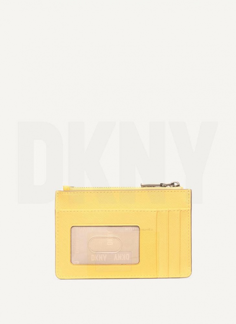 Yellow Women's DKNY Sidney Key Card Case Wallets | Australia-D1504