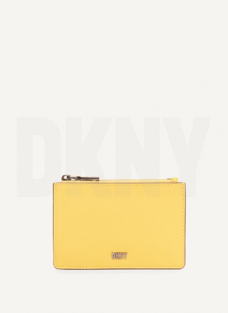 Yellow Women\'s DKNY Sidney Key Card Case Wallets | Australia-D1504