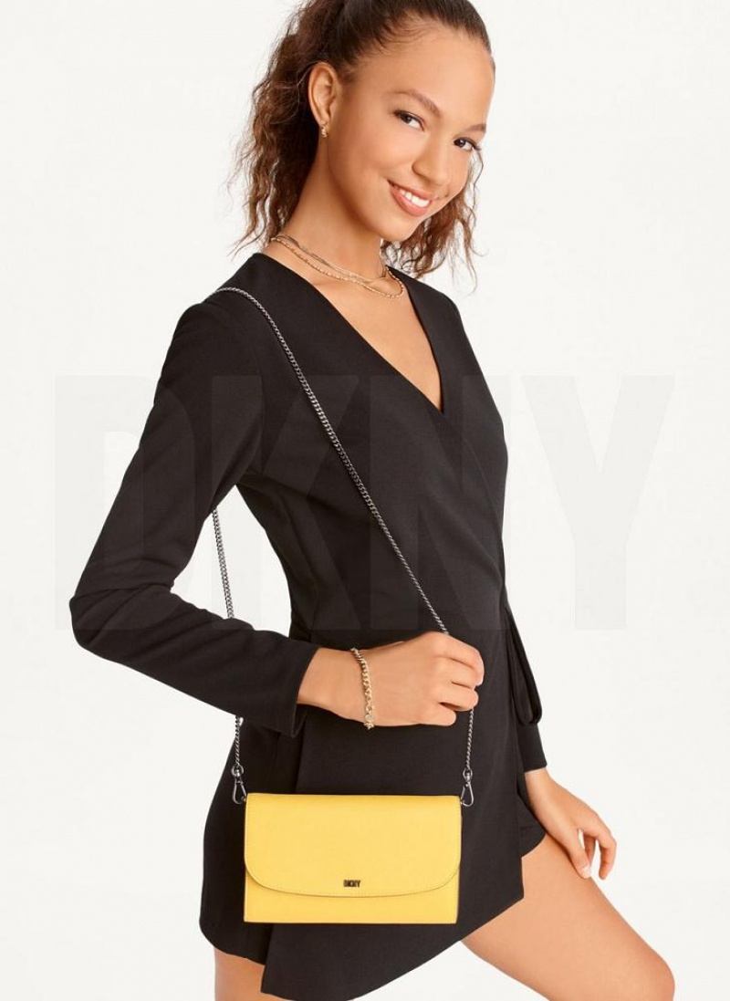 Yellow Women's DKNY Sidney On A Chain Wallets | Australia-D1858