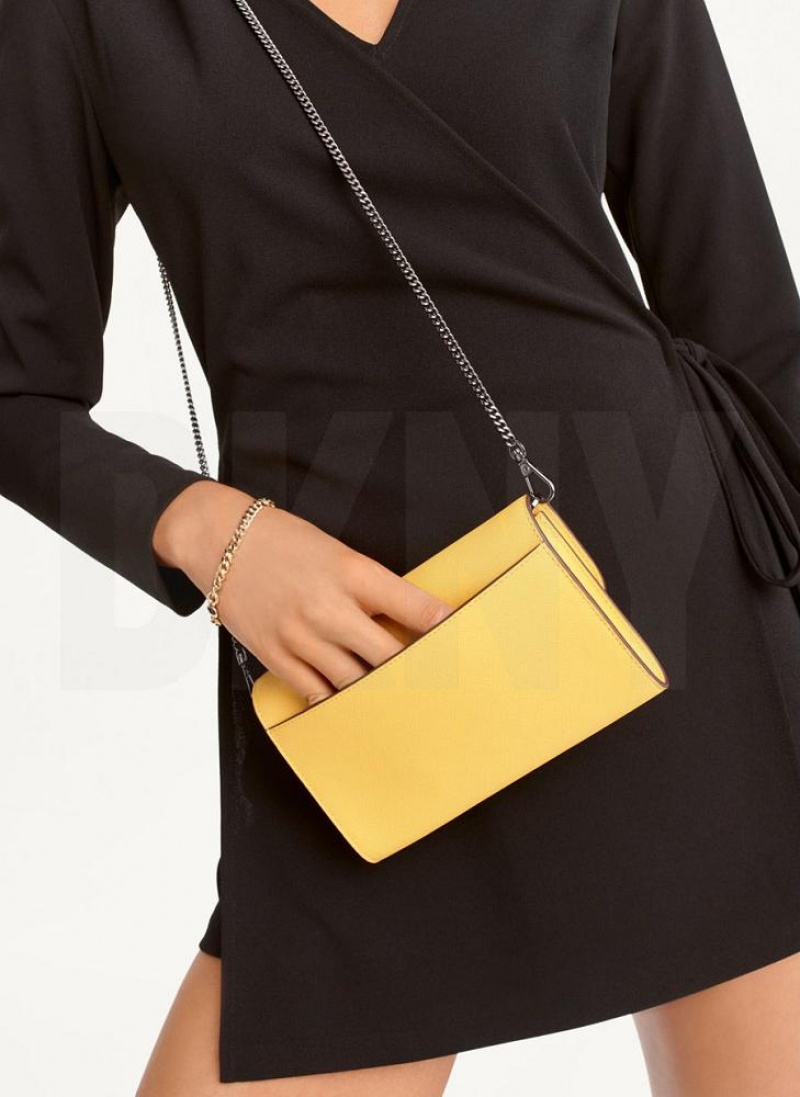Yellow Women's DKNY Sidney On A Chain Wallets | Australia-D1858
