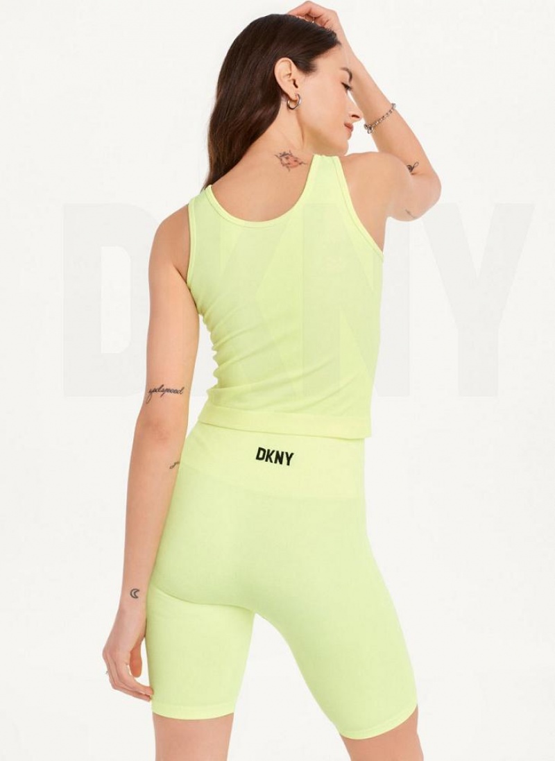 Yellow Women's DKNY Twill Seamless Scoop Neck Tank Tops | Australia-D1217